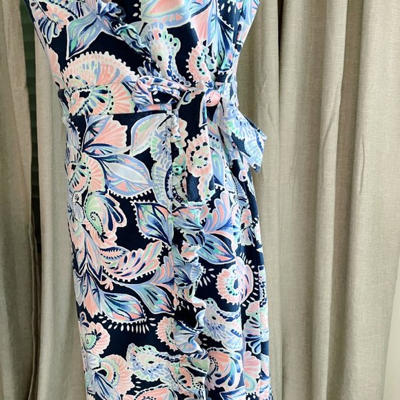 LILLY PULIZTER Romee Wrap Dress Holy Flockamolie Small - Picture 10 of 16